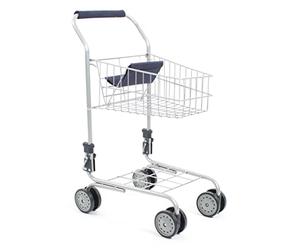 Bayer Chic 2000 760 50 Chariots de Courses en métal avec siège pour poupée intégré, Excellent ajout au Magasin, Bleu Marine