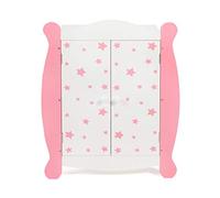 Bayer Chic 2000 - Armoire à vêtements pour poupée avec Tringle à vêtements et Cintre, Armoire pour poupées, Meubles de poupée, étoiles Rose, 22 x 46 x 59 cm