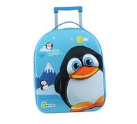 Bayer Chic 2000 - Bouncie Valise à roulettes pour Enfant Motif Pingouin 3D Bleu, Bleu, 40 cm, Bagage pour Enfants