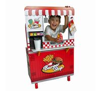 Bayer Chic 2000 Boutique à Hamburgers en Bois - Boutique de Hamburgers avec Barbecue, friteuse, Station de Boissons et Plus - Favorise la créativité et l'imagination - À partir de 3 Ans - Multicolore