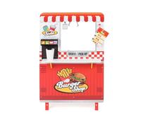 Bayer Chic 2000 Burgerladen | Bois | avec Barbecue, friteuse et Station de | Magasin à hamburgers réaliste en bois. Comprend un barbecue, une friteuse et un distributeur de boissons. Favorise le jeu de