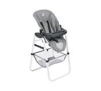 Bayer Chic 2000® Chaise Haute pour poupée - Jeans Gris - Réglable & Pliable - Porte-Dos & Filet à Bagages - Poupées jusqu'à 50 cm - Accessoires Poupées 3-8 J