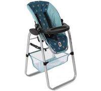 Bayer-Chic Chaise haute pour poupée 2000® – Étoiles turquoises, réglable et pliable, porte-bagages