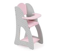 Bayer Chic 2000 - Chaise Haute pour poupées jusqu'à 46 cm, Chaise Haute pour poupées en Bois, Meubles de poupée, Accessoires de poupée, Pois Gris