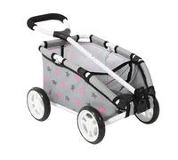 Bayer Chic 2000 Chariot à Tirer Skipper, Petit Chariot pour Peluches, poupées et Jouets, Poussette d'ours en Peluche, Poussette de poupée, étoiles Gris