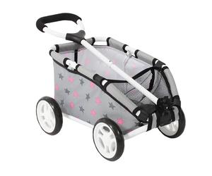 Bayer Chic 2000 Chariot à Tirer Skipper, Petit Chariot pour Peluches, poupées et Jouets, Poussette d'ours en Peluche, Poussette de poupée, étoiles Gris