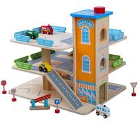 Bayer Chic 2000 - Grand Parking pour Enfants en Bois - Garage Voiture avec Accessoires, Garage de Jeu avec Ascenseur