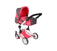 Bayer Chic 2000 Jara Poussette de poupée combinée 3 en 1 - Butterfly Corail - Pliable, poignée réglable en Hauteur 47-78 cm - Sac de Transport - Poupées jusqu'à 52 cm, 4-8 Ans