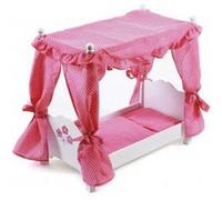 Bayer Chic 2000 - Lit A Baldaquin En Bois Pour Poupée