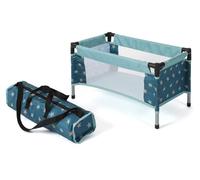 Bayer Chic 2000 Lit de Voyage pour poupées de bébé jusqu'à 48 cm, lit de poupée, lit de Voyage pour poupée, Meubles de poupée, Accessoires de poupée, Petites étoiles, Turquoise
