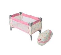 Bayer Chic 2000 Lit de Voyage pour poupées jusqu'à 48 cm, lit de poupée, lit de Voyage pour poupée, Meubles de poupée, Papillons, Rose