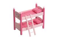 Bayer Chic 2000® Lit superposé pour poupée - Papilio Rose - Lit Mezzanine pour poupée avec échelle et Parure de lit - Poupées jusqu'à 48 cm - Accessoires de poupée en Bois