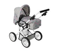 Bayer Chic 2000® Poussette combinée 3 en 1 Leni - étoiles Grises - Pliable, poignée réglable en Hauteur 43-67 cm, Sac de Transport - poupées jusqu'à 46 cm, à partir de 3 Ans