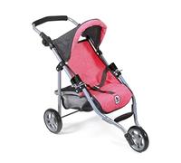 Bayer Chic 2000-Poussette de Jogging Lola pour poupée, Gris, 612 41, Anthracite/Rose mélangé, 70 x 33 x 62 cm