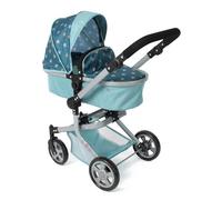 Bayer Chic 2000® Poussette de poupée 2 en 1 Mika - Étoiles Turquoise - Pliable - Poignée réglable en Hauteur 47-80 cm - Armature Moderne - Poupées jusqu'à 52 cm - 4-8 J, Flowers