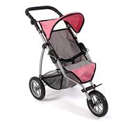 Bayer Chic 2000-Jogging Buggy Leon Poussette pour poupée, 613 57, Mélange Gris/Rose, 75 x 40 x 73.5 cm