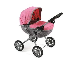 Bayer Chic 2000 Poussette de poupée Lilli, Petite Poussette pour la Plus Jeune Maman de poupée, Rose mélangé