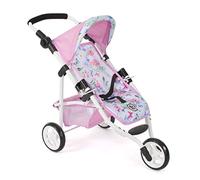 Bayer Chic 2000 - Poussette de poupée Lola, Poussette de jogging, Fleurs, 612-53, Rose, 70 x 33 x 62 cm