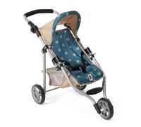 Bayer Chic 2000 Poussette de poupée Lola, Poussette pour poupées jusqu'à env. 50 cm, Poussette de Jogging, Jogger de poupée, Landau de poupée, Petites étoiles Beige/Turquoise