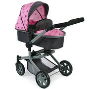 Bayer Chic 2000 Poussette de poupée Mika, Poussette combinée 2 en 1 pour Enfants de 4 à 8 Ans, étoiles Grises, Rose, 73 x 41 x 82 cm