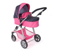 Bayer Chic 2000 - Poussette de poupée Nele, Poussette combinée 2 en 1 pour Les Enfants de 3 à 8 Ans, Poussette de poupée avec nacelle Convertible, Poussette pour poupées jusqu'à 50 cm de Taille, Rose