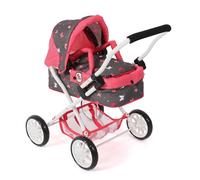 Bayer Chic 2000® Poussette de poupée Smarty - Butterfly Corail - Pliable - avec Capote, Sac, Coussin & Couverture - Hauteur de la poignée 56 cm - pour Enfants à partir de 2 Ans