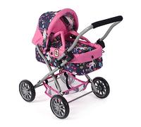 Bayer Chic 2000 Poussette de poupée Smarty, Petite Poussette de poupée pour Enfants à partir de 2 Ans, Licorne, Bleu Marine/Rose, 555-43