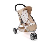 Bayer Chic 2000 Poussette de poupée Speedy - Ourson Beige - Convient aux poupées jusqu'à 46 cm - Hauteur de poussée 58 cm