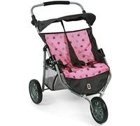 Bayer Chic 2000 Poussette Double pour Deux poupées, Poussette jumelle à 3 Roues pour Enfants de 4 à 8 Ans