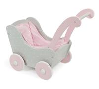 Bayer Chic 2000 Poussette en Bois pour poupées jusqu'à 54 cm, Landau en Bois, Hauteur coulissante 43 cm, Gris Puntos