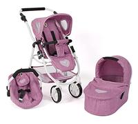 Bayer Chic 2000 Poussette pour poupée Emotion All in 3 en 1 nacelle siège sport siège auto Jean Rose