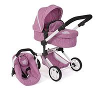Bayer Chic 2000 Poussette de poupée Linus, Poussette combinée 3 en 1 pour Enfants de 4 à 8 Ans, Ensemble de Landau de poupée, Rose Jean