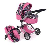 Bayer Chic 2000 Poussette poupée 3 en 1 Linus Pliable réglable | Set 3 en 1 avec nacelle transformable et siège auto, poignée réglable de 47 à 78 cm.