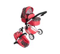 Bayer Chic 2000 Poussette poupée 3 en 1 Linus Pliable réglable | Set 3 en 1 avec nacelle transformable et siège auto, poignée réglable de 47 à 78 cm.