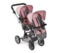 Bayer-Chic Poussette de poupée Linus Duo double pour enfants de 4 à 8 ans mélange gris-rose