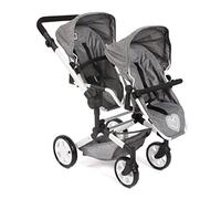 Bayer Chic 2000 Poussette poupée Double Linus Duo Pliable réglable | Poussette double pliable avec poignée réglable de 50 à 82 cm, conçue pour transporter 2 poupées.