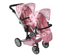 Bayer Chic 2000 Poussette poupée Double Linus Duo Pliable réglable | Poussette double pliable avec poignée réglable de 50 à 82 cm, conçue pour transporter 2 poupées.