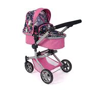 Bayer-Chic Poussette de poupée Mika 2 en 1 – Pliable, réglable 47–80cm – Rose-marine Licorne