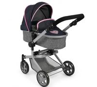 Bayer-Chic Poussette combinée Mika pour poupée Gris – Bleu foncé