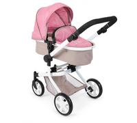 Bayer Chic 2000 Poussette poupée Mika 2 en 1 Pliable et réglable | Poussette poupée 2 en 1 pliable avec poignée réglable (47-80 cm), pour poupées jusqu'à 52 cm.