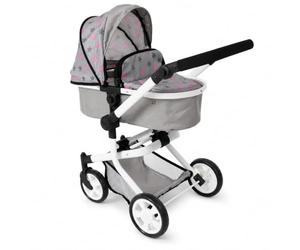 Bayer Chic 2000 Poussette poupée Mika 2 en 1 Pliable et réglable | Poussette poupée 2 en 1 pliable avec poignée réglable (47-80 cm), pour poupées jusqu'à 52 cm.