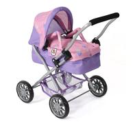 Bayer Chic 2000® Poussette pour poupée Smarty - Cœurs Violets - Pliable - avec Capote, Sac, Coussin et Couverture - Hauteur de la poignée 56 cm - pour Enfants à partir de 2 Ans