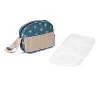 Bayer Chic 2000 - Sac à langer pour poupées, sac à langer pour poupée, accessoire de poupée, sac de poupée, étoiles, turquoise/beige