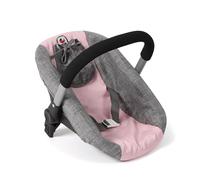 Bayer Chic 2000 Siège auto pour poupée avec adaptateur pour poussette de poupée, accessoires de poupée, mélange gris/rose