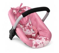 Bayer Chic 2000 Siège Auto pour poupée avec Adaptateur pour Poussette de poupée, Porte-poupées, Accessoires de poupée, Fleurs Roses