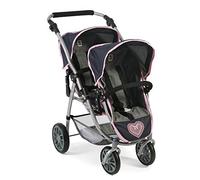 Bayer Chic 2000 Tandembuggy Vario Poussette jumelle pour Deux poupées pour Enfants de 4 à 8 Ans, mélange Gris Marine