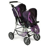 Bayer Chic Poussette Jumeaux poupées - dim 62x43.5x77 cm Hauteur poignée 51 à 81 cm