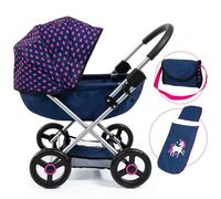 Bayer Design 12754AA Landau pour poupée et Poupon Cosy, Poussette de Poupées, Pliable, Sac à bandoulière, Panier de Rangement, avec la Couverture câline et l'oreiller