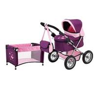 Bayer Design - 13057b - Poussette Landau pour Poupée - Trendy avec Lit - Réglable - Prune - 68 Cm