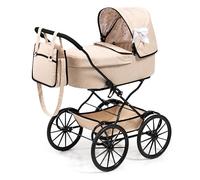 Bayer Design 14375AA Poussette de poupée nostalgique, Classique, avec Panier, Beige